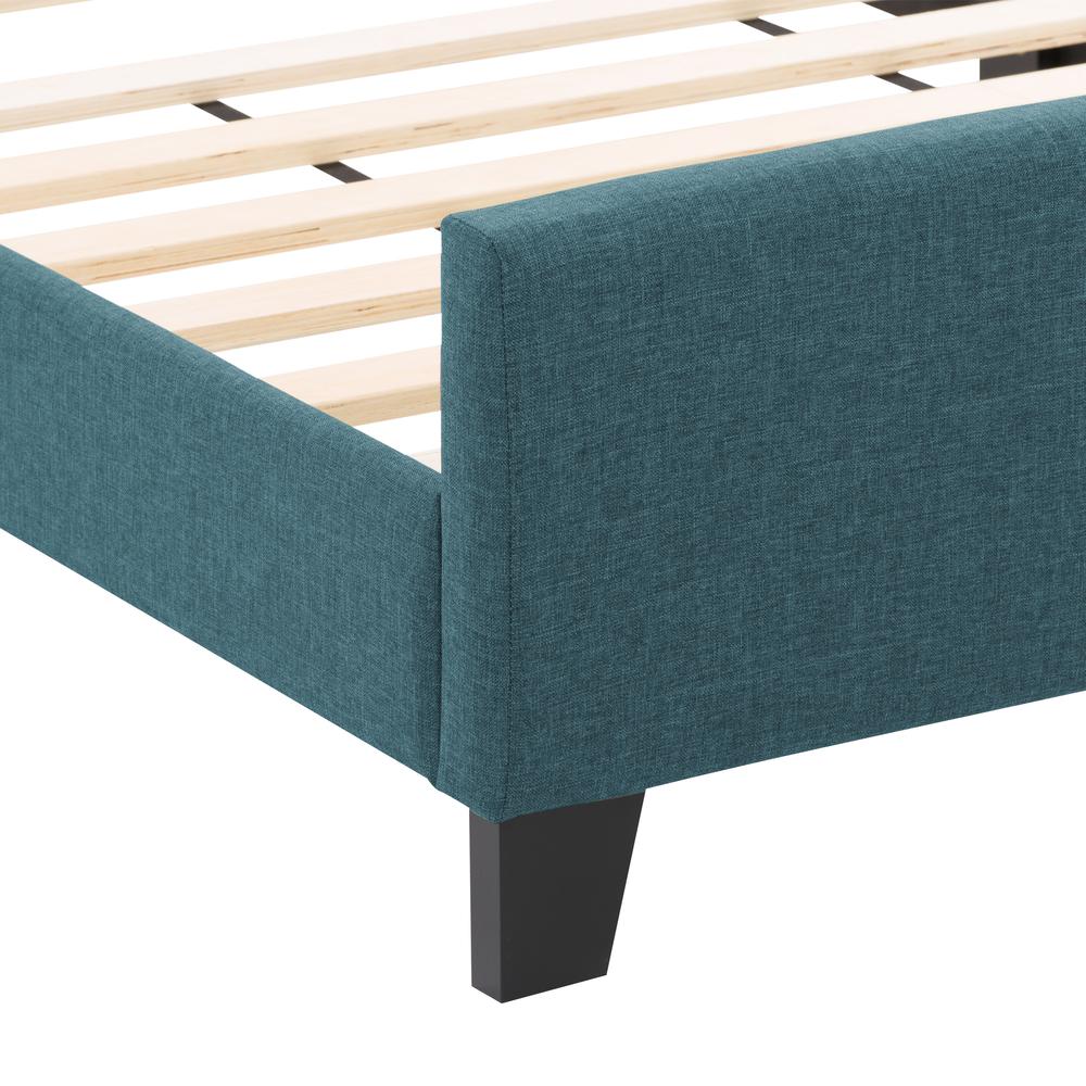 CorLiving Ellery Fabric Tufted Bed, Double Blue. Picture 10