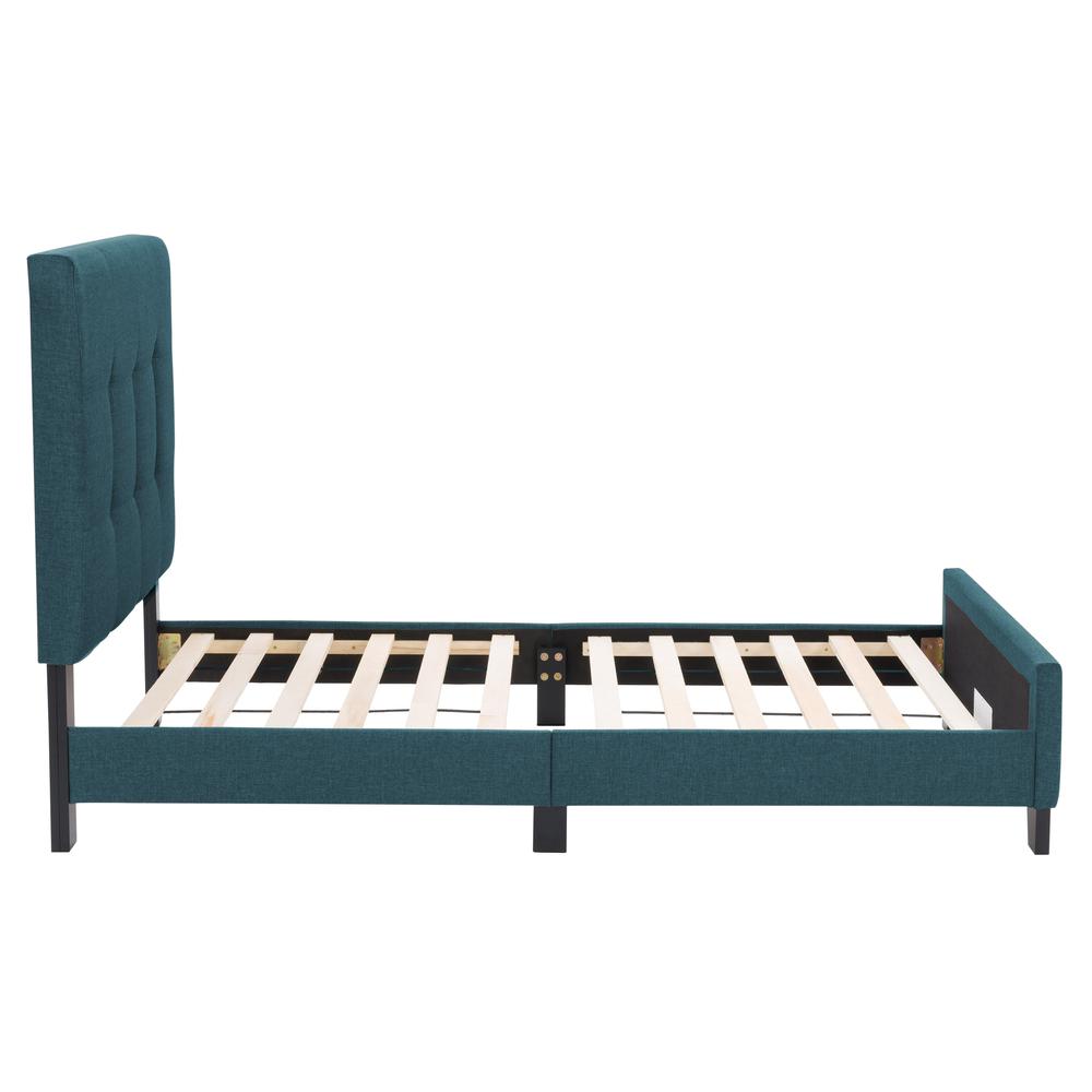 CorLiving Ellery Fabric Tufted Bed, Single Blue. Picture 4
