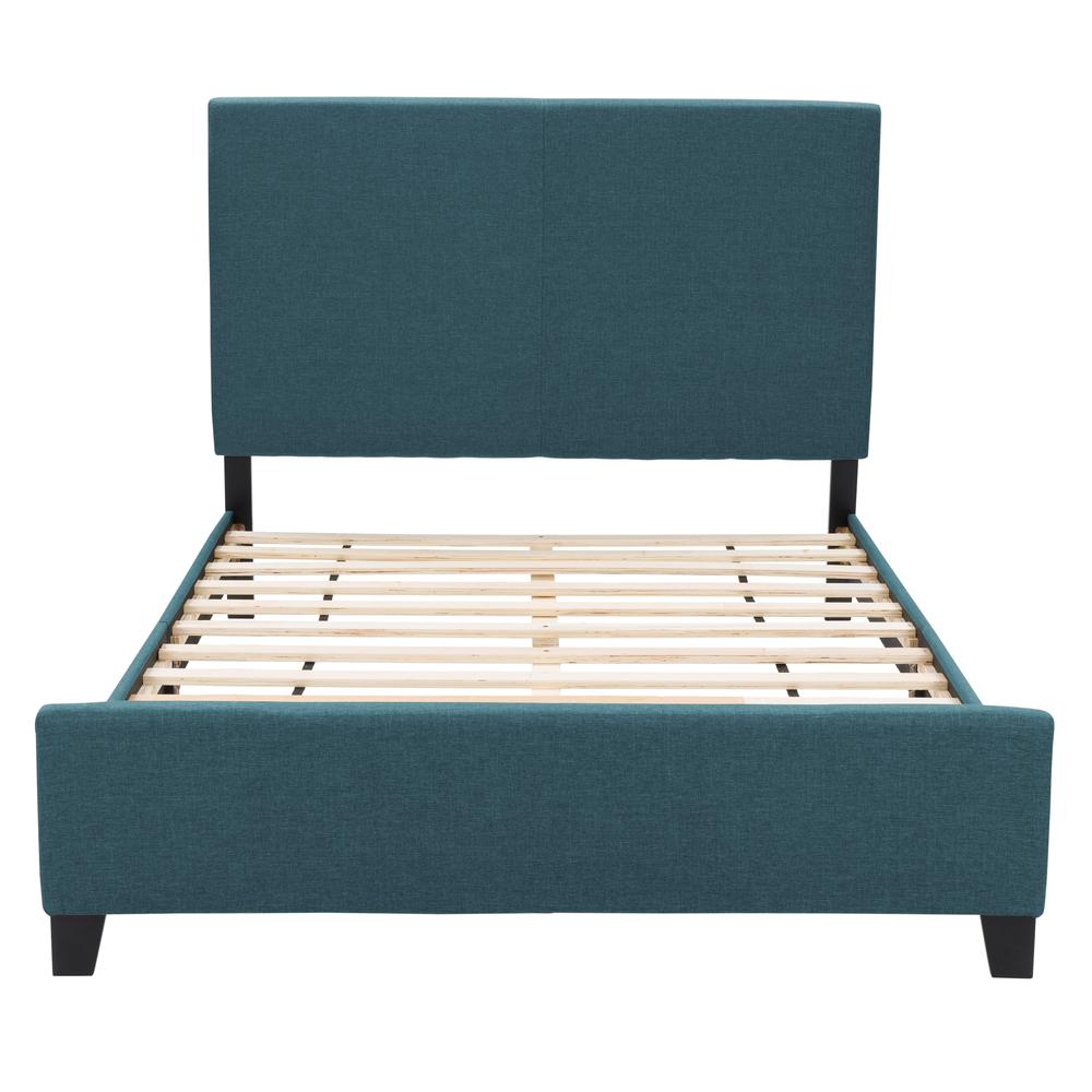 CorLiving Juniper Fabric Upholstered  Bed, Double Blue. Picture 2