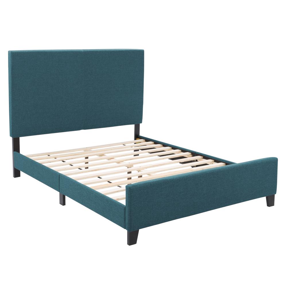 CorLiving Juniper Fabric Upholstered  Bed, Double Blue. Picture 3