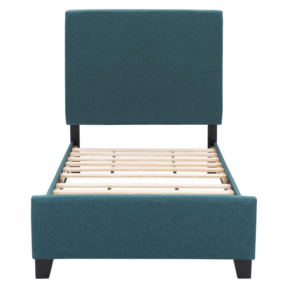 CorLiving Juniper Fabric Upholstered  Bed, Single Blue. Picture 2