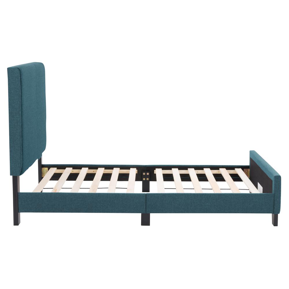 CorLiving Juniper Fabric Upholstered  Bed, Single Blue. Picture 4