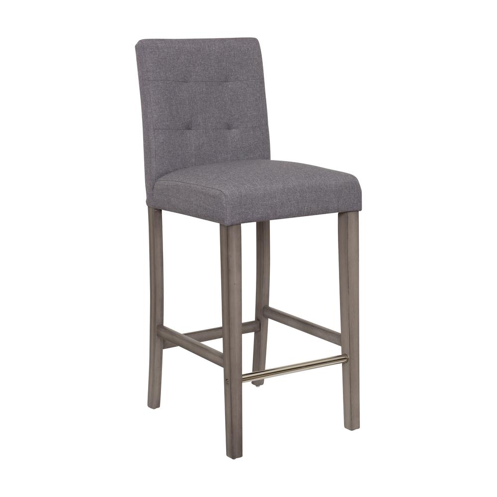CorLiving Leila Polyester Bar Height Barstool Silver Grey. Picture 2