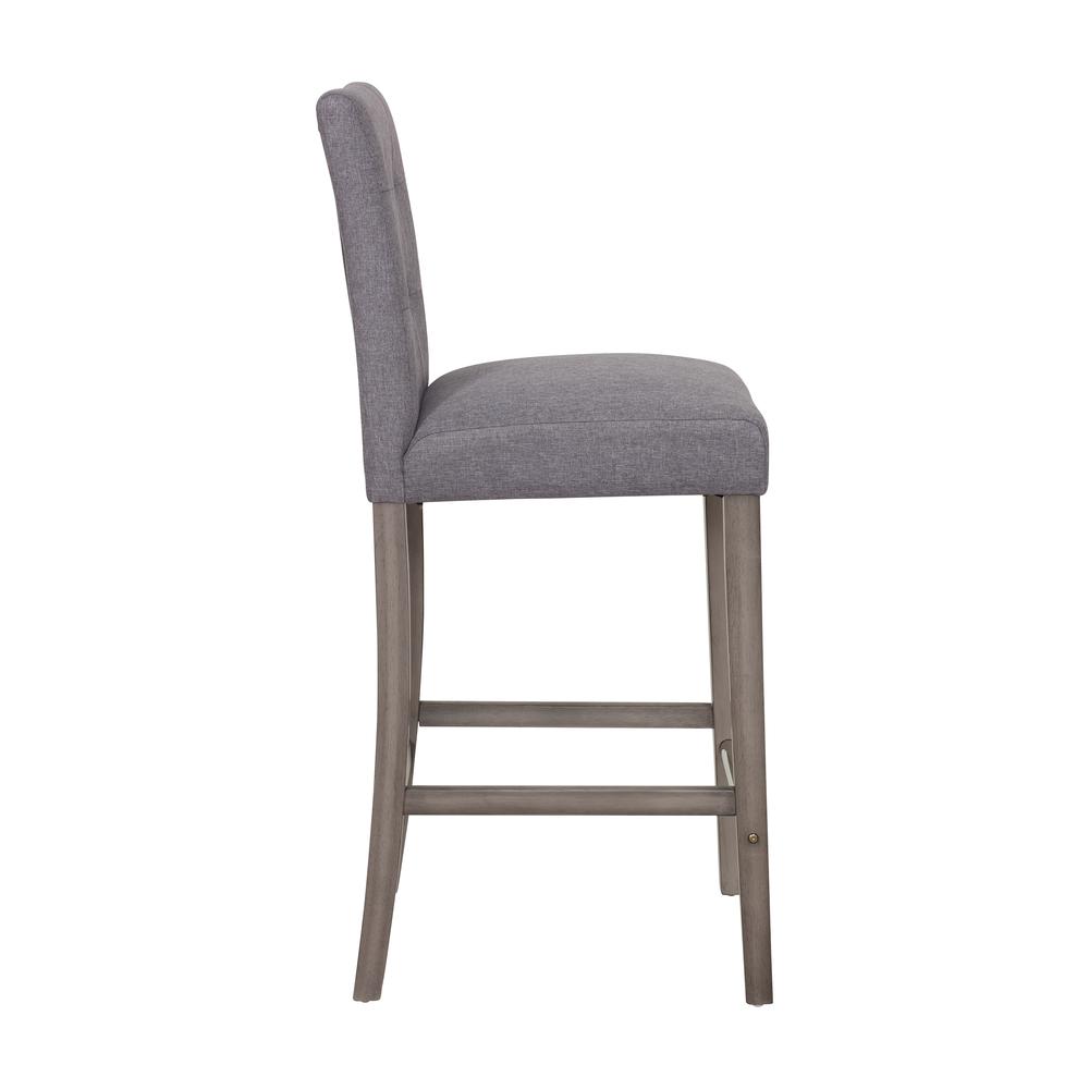 CorLiving Leila Polyester Bar Height Barstool Silver Grey. Picture 3