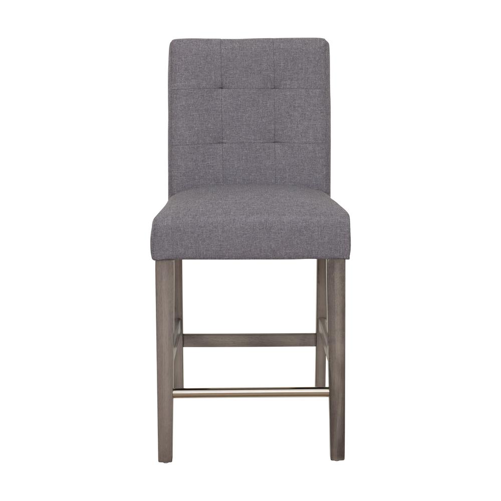 CorLiving Leila Polyester Counter Height Barstool Silver Grey. Picture 1