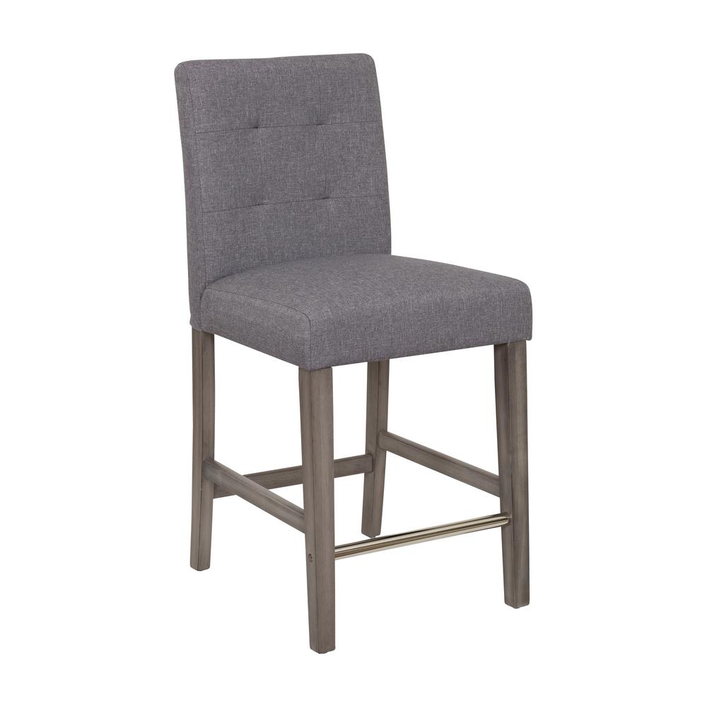 CorLiving Leila Polyester Counter Height Barstool Silver Grey. Picture 2