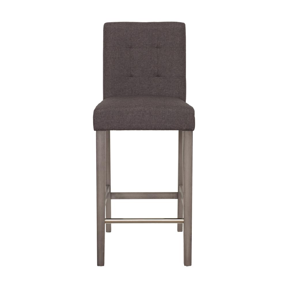 CorLiving Leila Polyester Bar Height Barstool Charcoal Brown. Picture 1