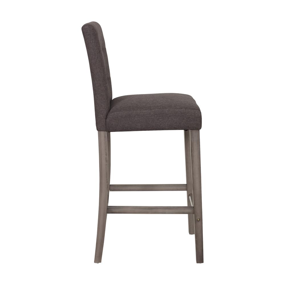 CorLiving Leila Polyester Bar Height Barstool Charcoal Brown. Picture 3