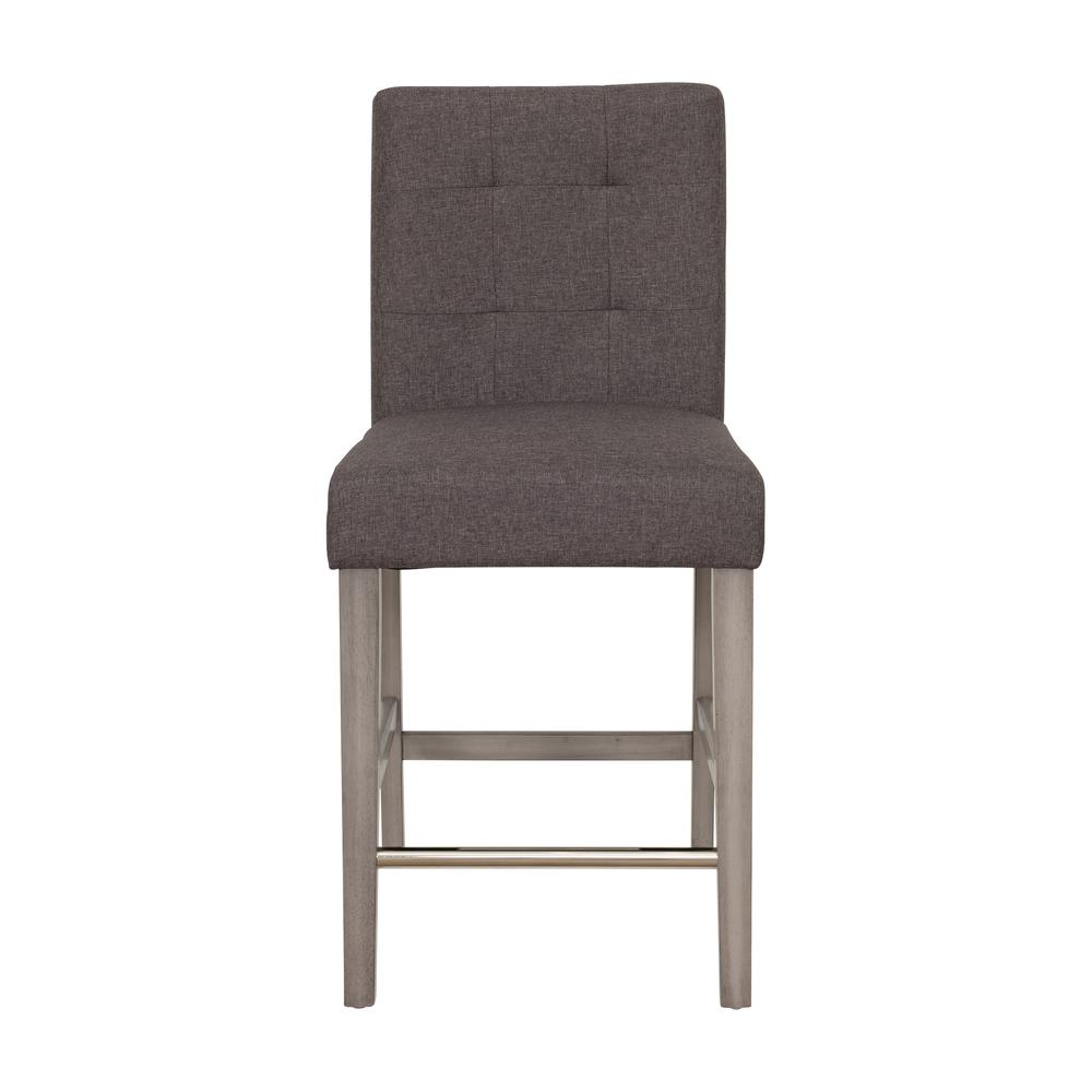 CorLiving Leila Polyester Counter Height Barstool Charcoal Brown. Picture 1