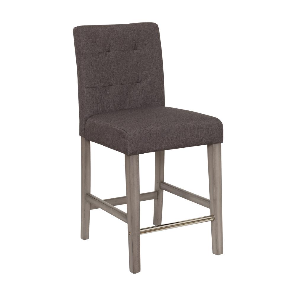 CorLiving Leila Polyester Counter Height Barstool Charcoal Brown. Picture 2