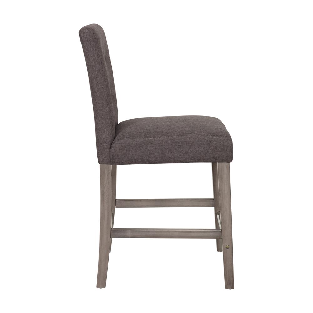 CorLiving Leila Polyester Counter Height Barstool Charcoal Brown. Picture 3
