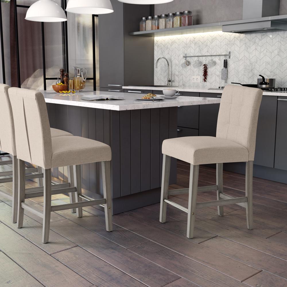 CorLiving Leila Polyester Counter Height Barstool Beige. Picture 6