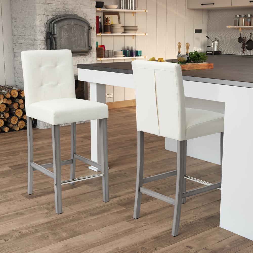 CorLiving Leila PU Bar Height Barstool White. Picture 6