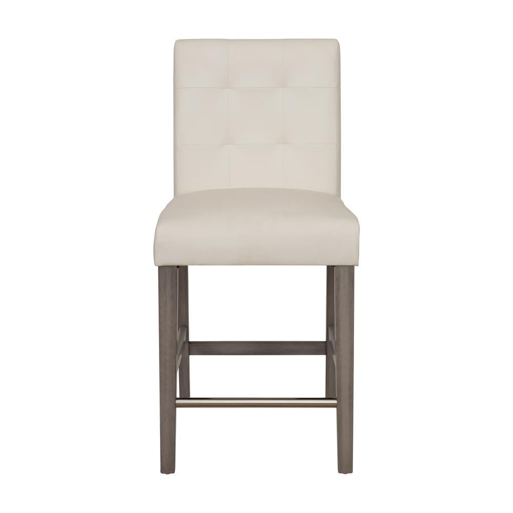 CorLiving Leila PU Counter Height Barstool White. Picture 1