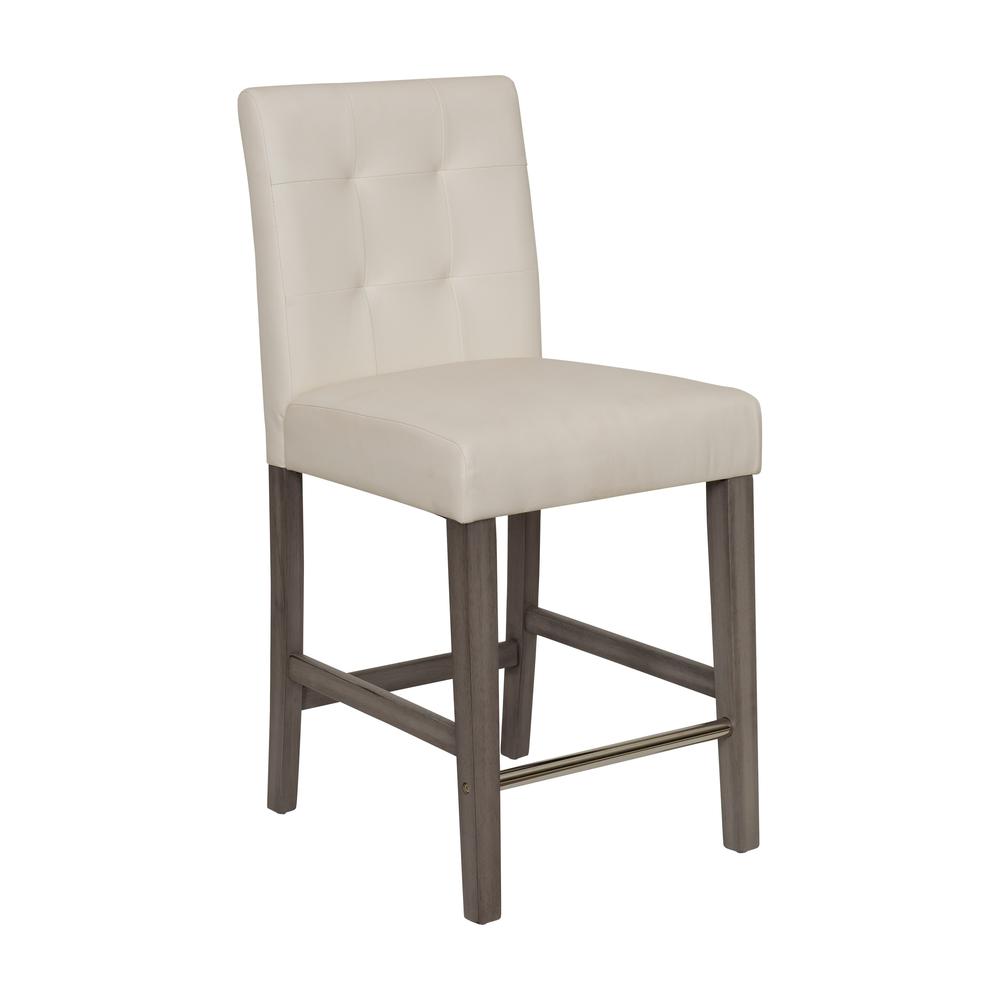 CorLiving Leila PU Counter Height Barstool White. Picture 2