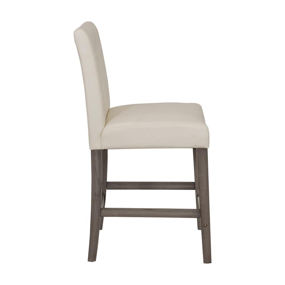 CorLiving Leila PU Counter Height Barstool White. Picture 3