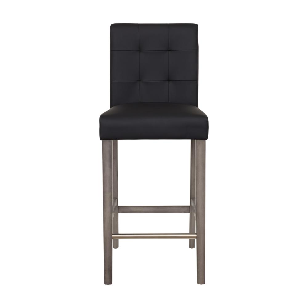 CorLiving Leila PU Bar Height Barstool Graphite Black. Picture 1