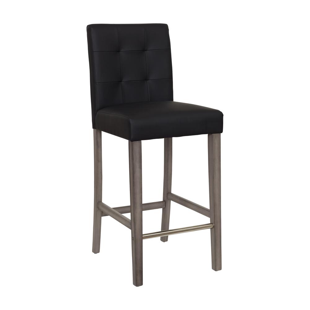 CorLiving Leila PU Bar Height Barstool Graphite Black. Picture 2