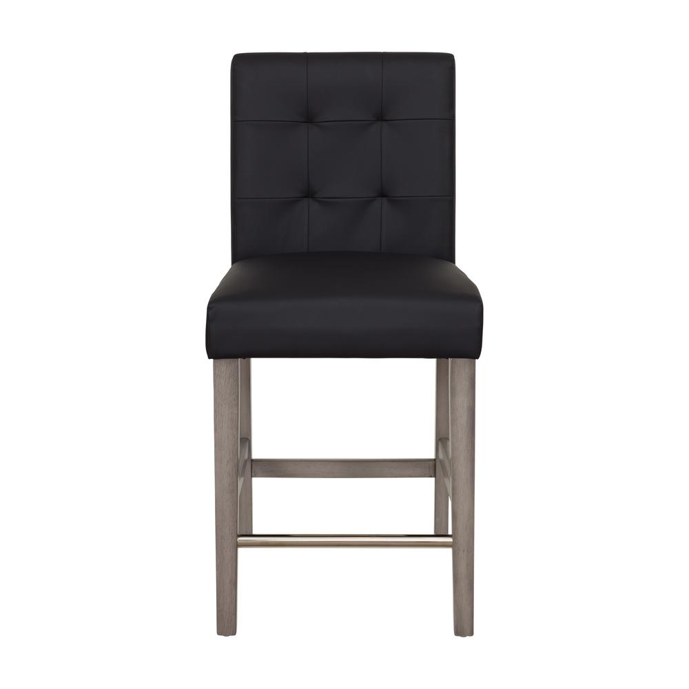 CorLiving Leila PU Counter Height Barstool Graphite Black. The main picture.