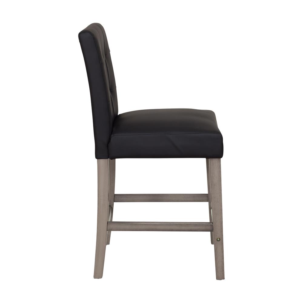 CorLiving Leila PU Counter Height Barstool Graphite Black. Picture 3