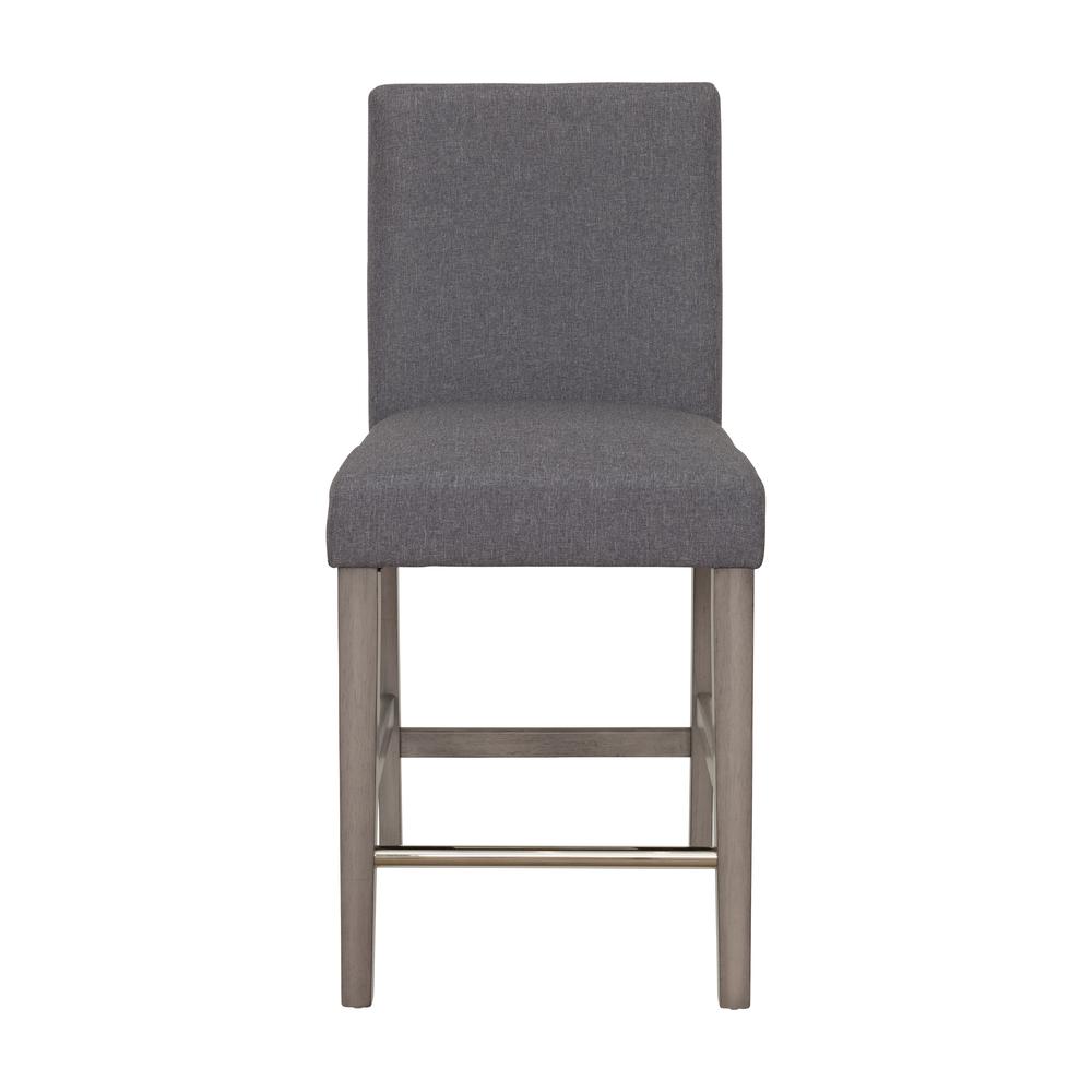 CorLiving Laura Fabric Counter Height Barstool Grey. Picture 1