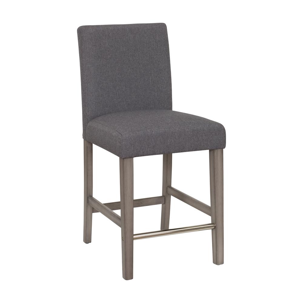 CorLiving Laura Fabric Counter Height Barstool Grey. Picture 2