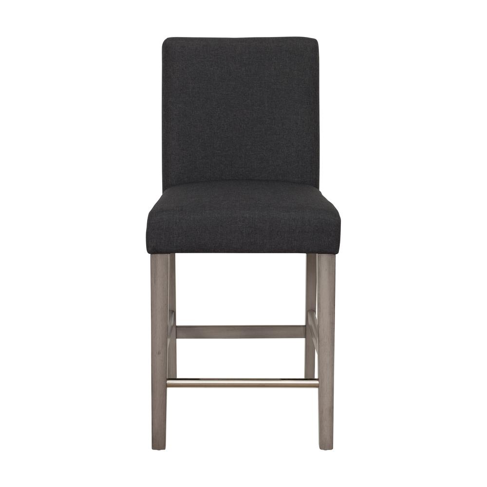 CorLiving Laura Fabric Counter Height Barstool Dark Grey. Picture 1