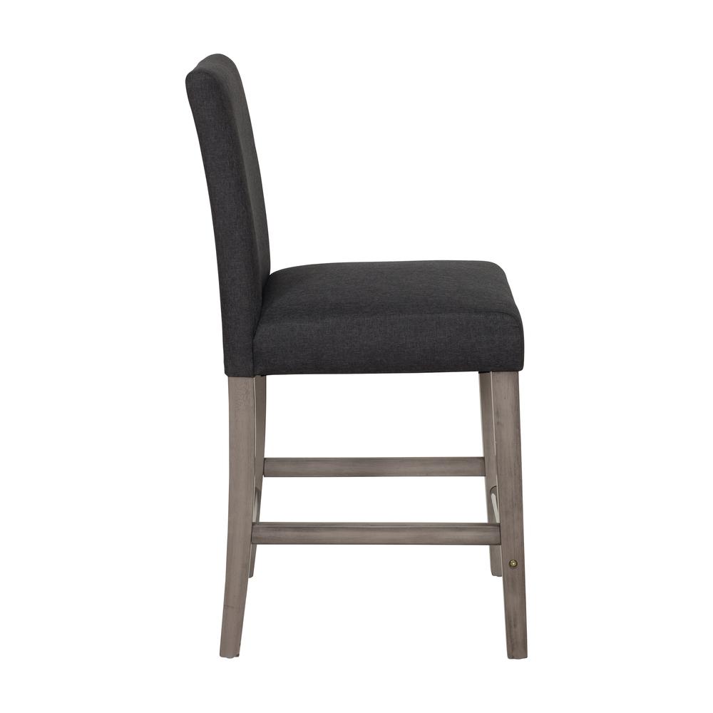 CorLiving Laura Fabric Counter Height Barstool Dark Grey. Picture 3