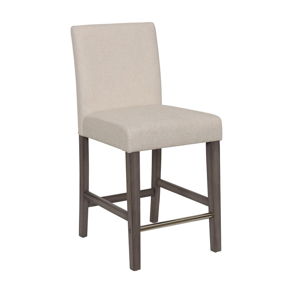 CorLiving Laura Fabric Counter Height Barstool Beige. Picture 2