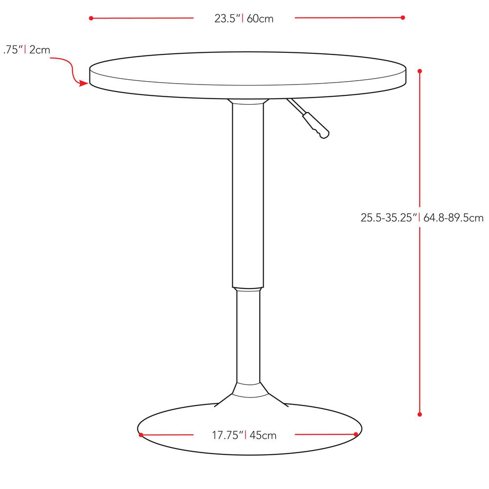 Adjustable Height White Round Bar Table. Picture 3