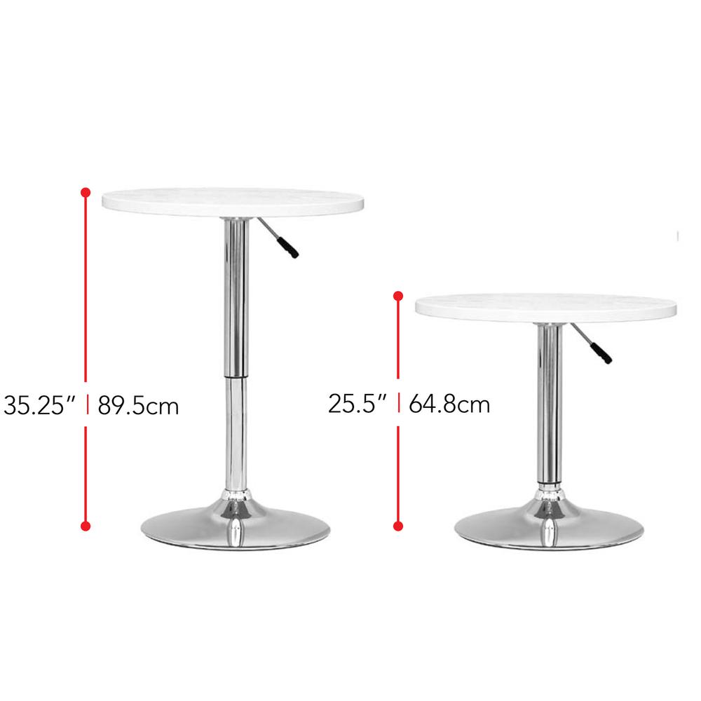 Adjustable Height White Round Bar Table. Picture 4