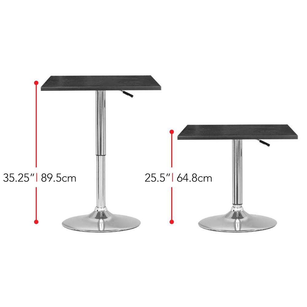 Adjustable Height Black Square Bar Table. Picture 4