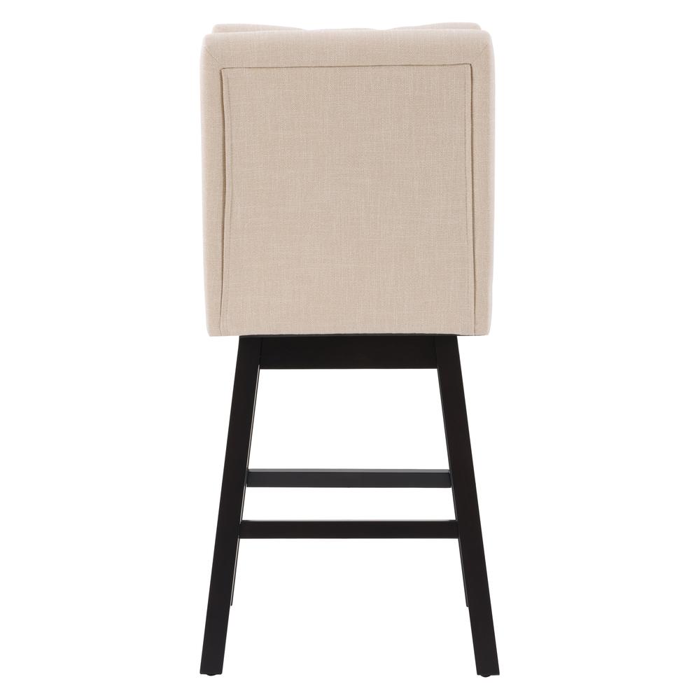 CorLiving Boston Tufted Fabric Barstool, Beige, Set of 2. Picture 5