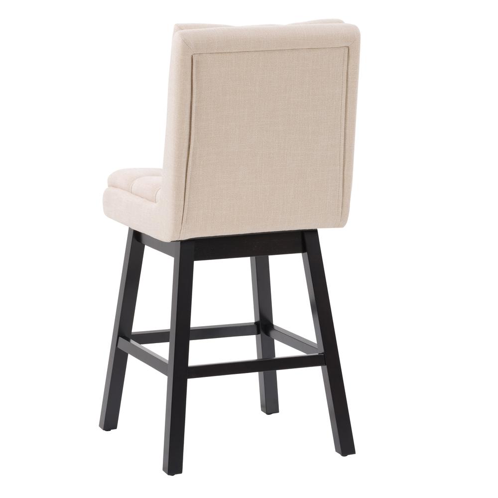 CorLiving Boston Tufted Fabric Barstool, Beige, Set of 2. Picture 6