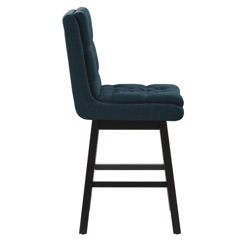 CorLiving Boston Tufted Fabric Barstool, Navy Blue, Set of 2. Picture 3
