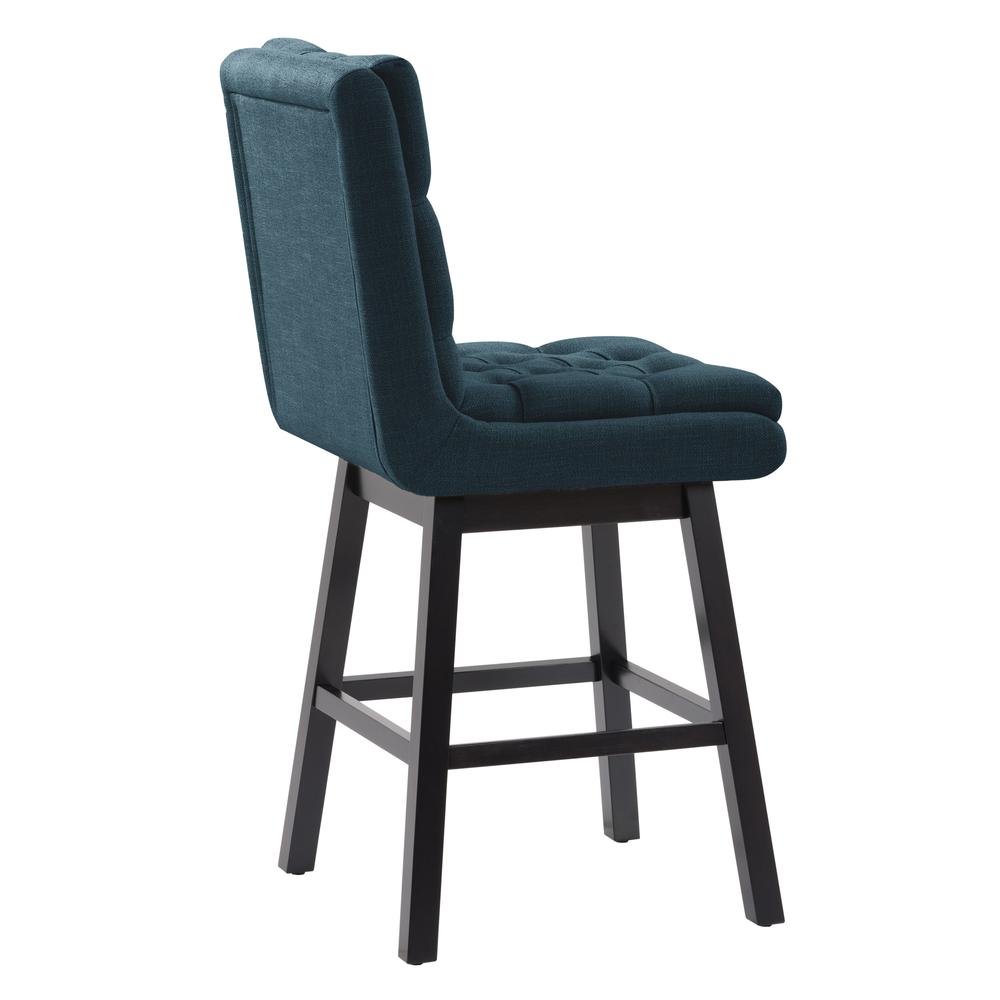 CorLiving Boston Tufted Fabric Barstool, Navy Blue, Set of 2. Picture 4