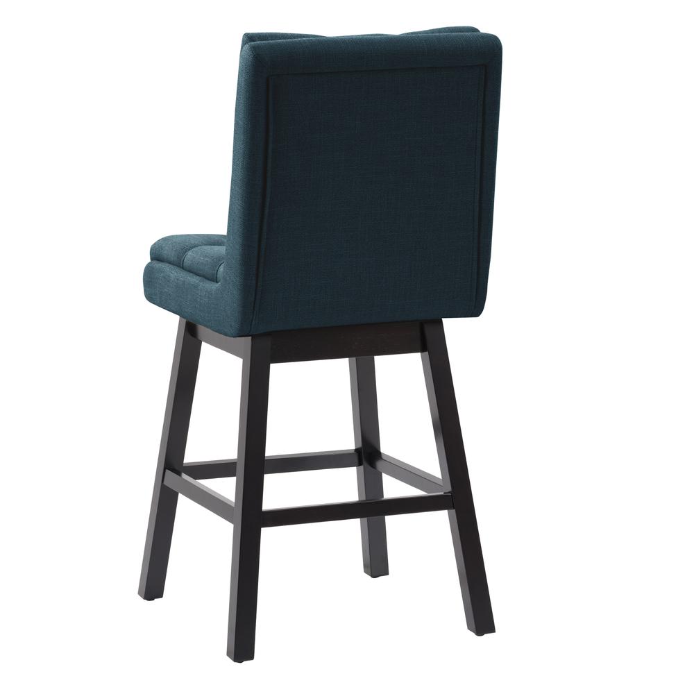CorLiving Boston Tufted Fabric Barstool, Navy Blue, Set of 2. Picture 6