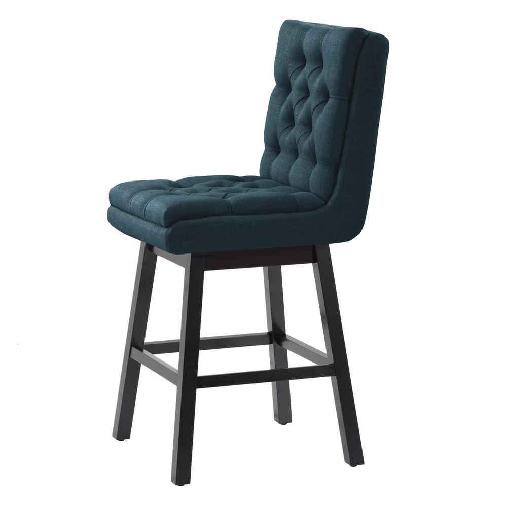 CorLiving Boston Tufted Fabric Barstool, Navy Blue, Set of 2. Picture 7