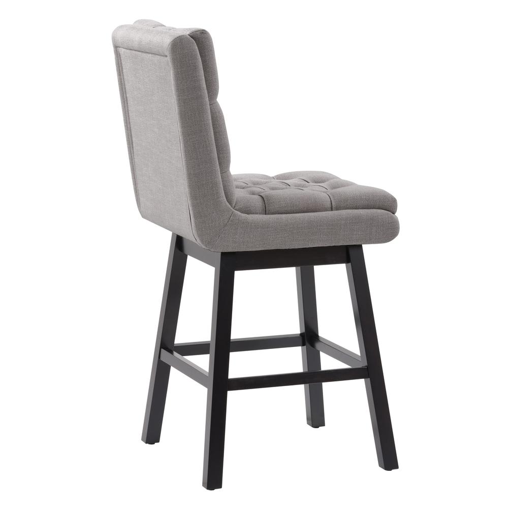 CorLiving Boston Tufted Fabric Barstool, Light Grey, Set of 2. Picture 4