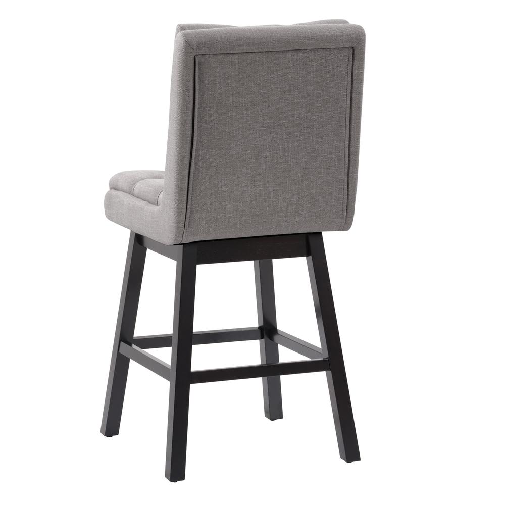 CorLiving Boston Tufted Fabric Barstool, Light Grey, Set of 2. Picture 6