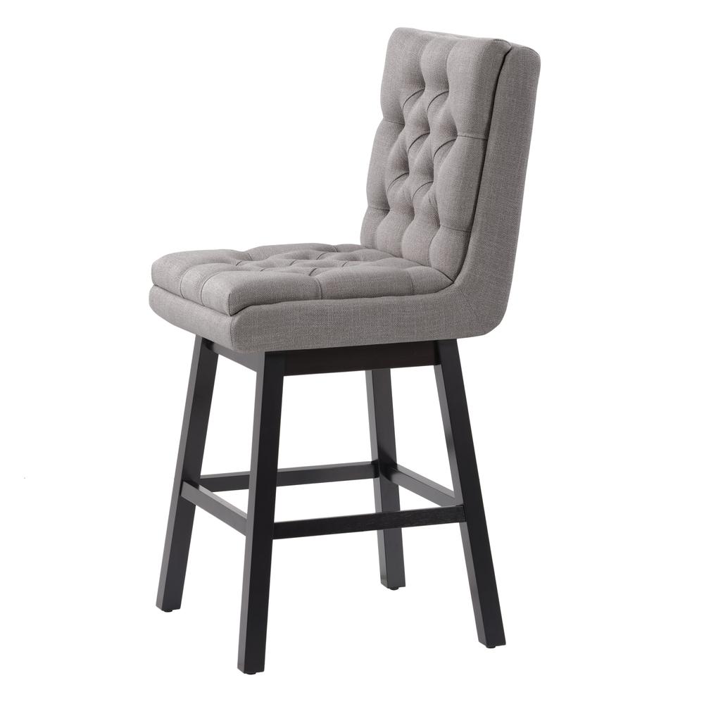 CorLiving Boston Tufted Fabric Barstool, Light Grey, Set of 2. Picture 7