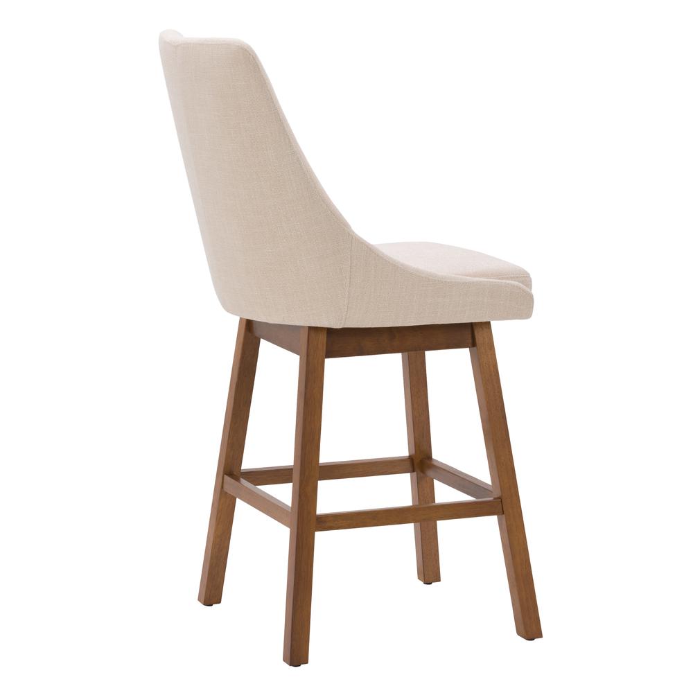 CorLiving Boston Formed Back Fabric Barstool, Beige, Set of 2. Picture 4