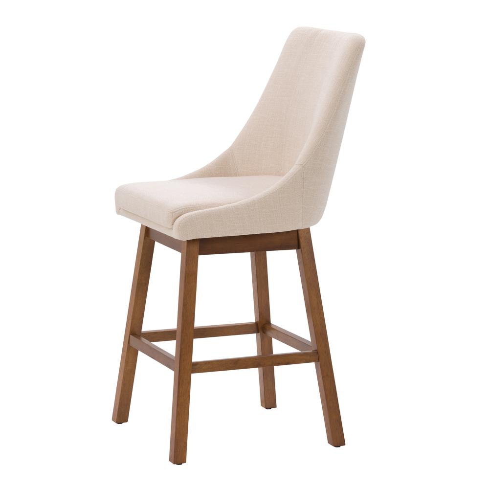 CorLiving Boston Formed Back Fabric Barstool, Beige, Set of 2. Picture 7