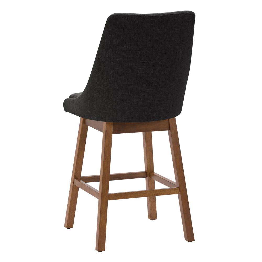 CorLiving Boston Formed Back Fabric Barstool, Dark Grey, Set of 2. Picture 6