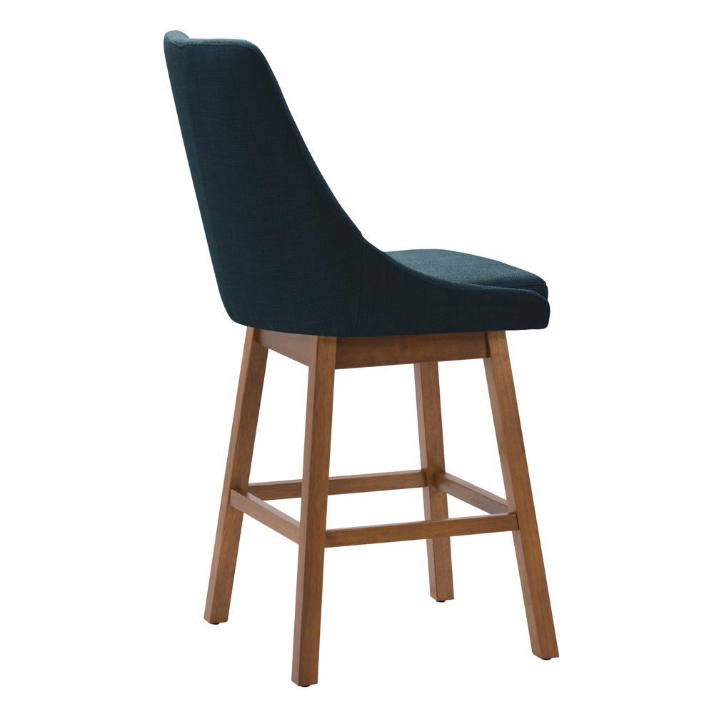 CorLiving Boston Formed Back Fabric Barstool, Navy Blue, Set of 2. Picture 4