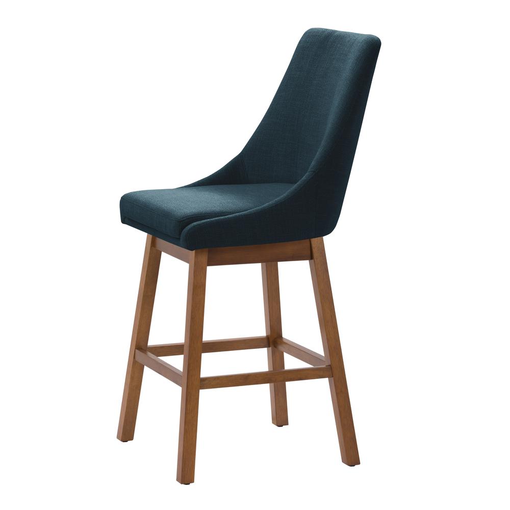 CorLiving Boston Formed Back Fabric Barstool, Navy Blue, Set of 2. Picture 7
