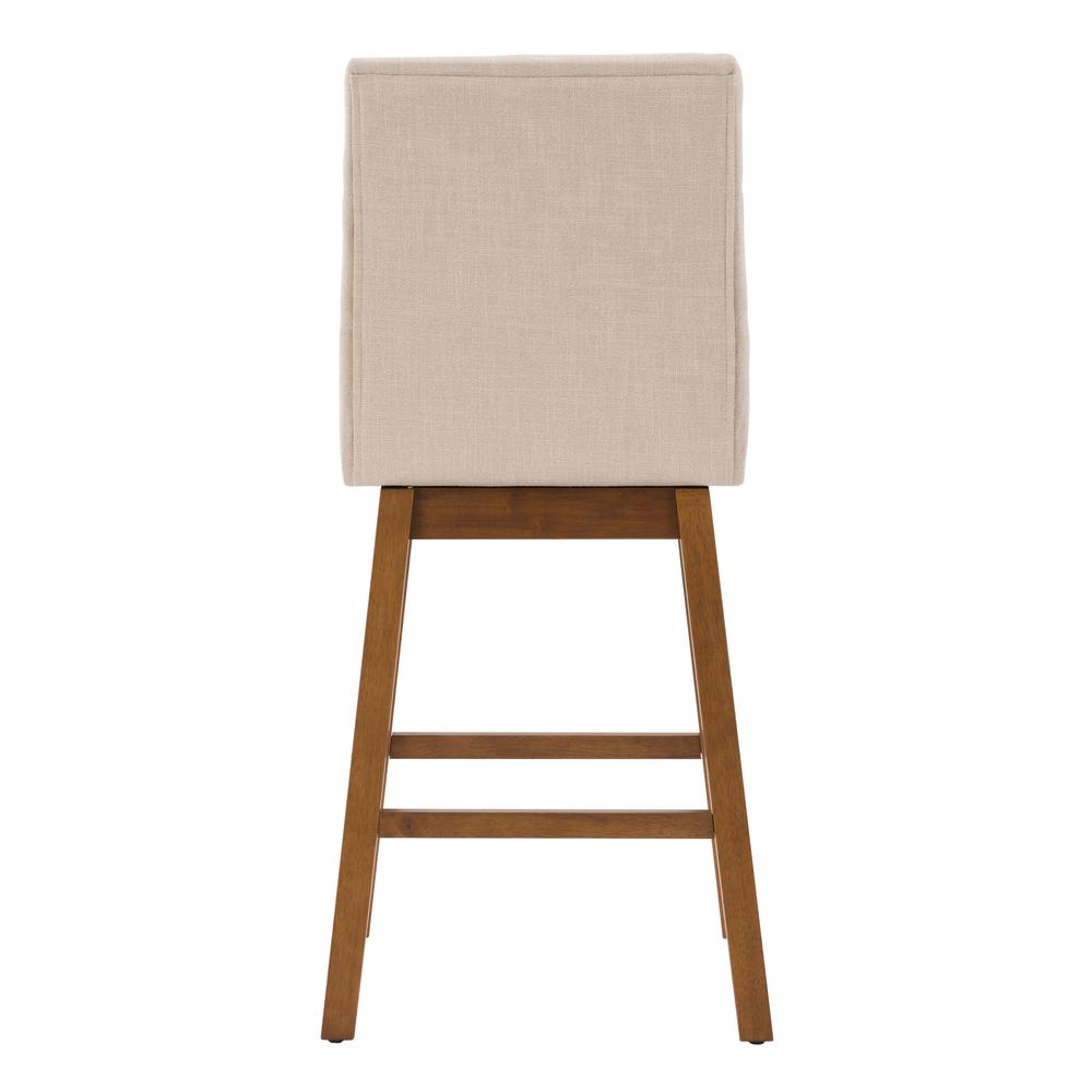 CorLiving Boston Channel Tufted Fabric Barstool, Beige, Set of 2. Picture 5