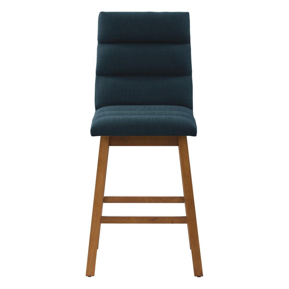 CorLiving Boston Channel Tufted Fabric Barstool, Navy Blue, Set of 2. Picture 2