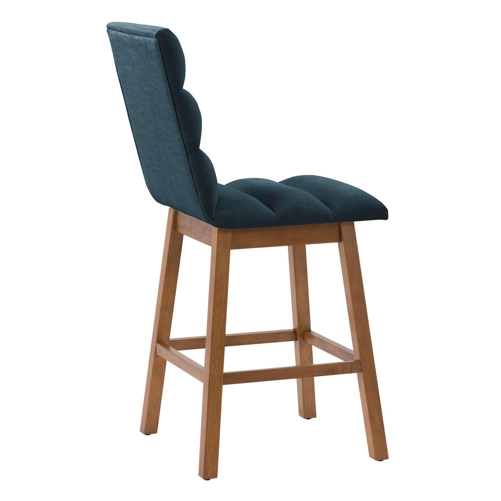 CorLiving Boston Channel Tufted Fabric Barstool, Navy Blue, Set of 2. Picture 4