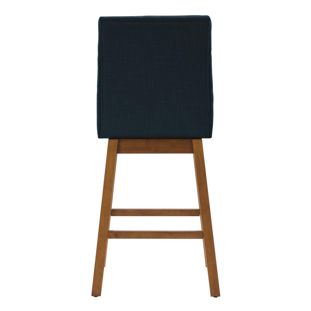 CorLiving Boston Channel Tufted Fabric Barstool, Navy Blue, Set of 2. Picture 5